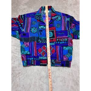 Vintage Erin London Large 90s SIZE L Colorful Zip Up Jacket Streetwear